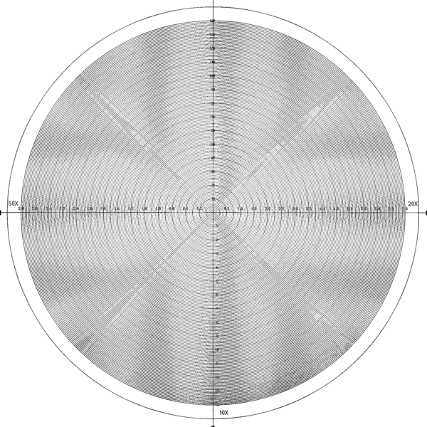 Overlay chart for Projector, No.13 Circle chart 1 mm pitch metric Ø 300 mm 12AAM589