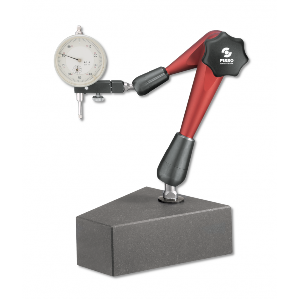 FISSO Strato Line Model: M-28 F + G - With Granite Base - 3D articulated gauging arm stem 8mm, Indicator not supplied, Code M-28.40