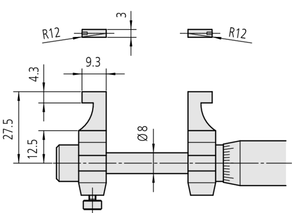 Mitutoyo Caliper Jaw Inside Micrometer 3-4" 145-196