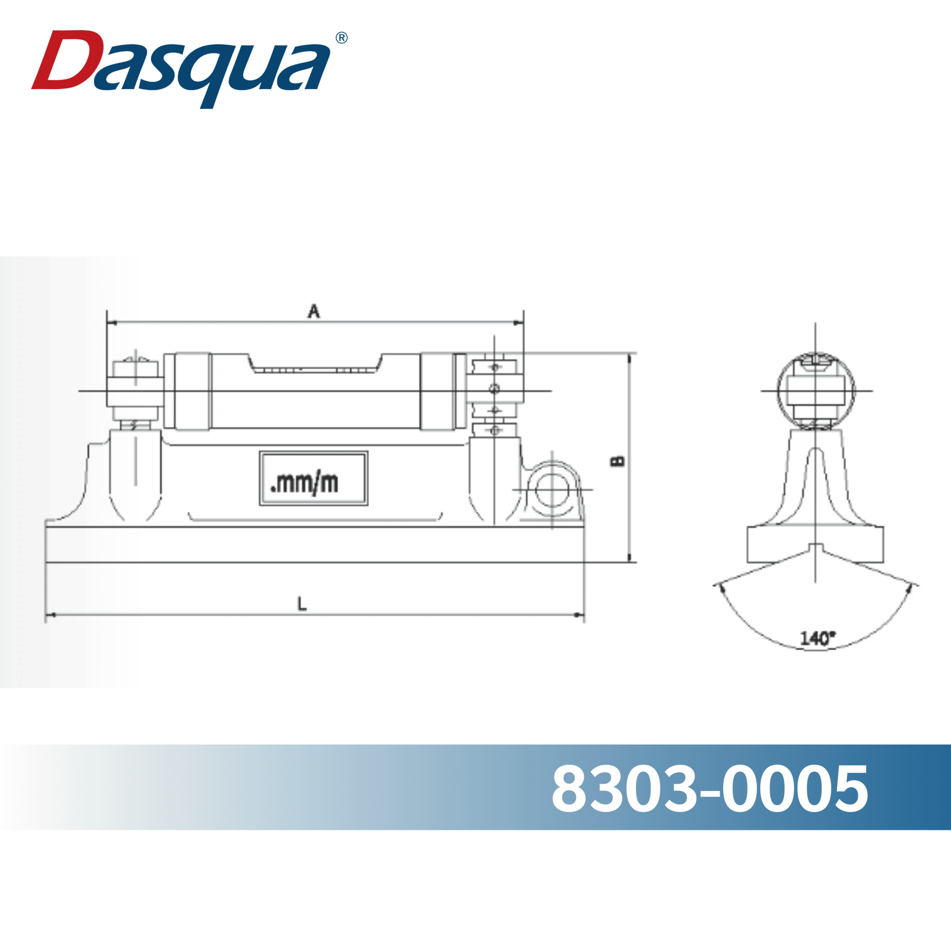 Dasqua Master Level 8303-0010, 200mm sensitivity 0.3m(.017")