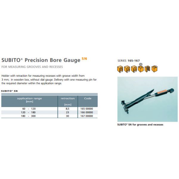 Schwenk 16500000 Precision Bore Gauge For Measuring Grooves & Recesses, application range[mm] 60-120, Retraction 8.5mm
