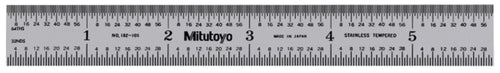 Steel Rule, Wide Rigid Rule 150mm/6", Metric/Inch 182-105