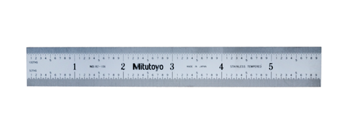 Steel Rule, Wide Rigid Rule 150mm/6", Metric/Inch 182-106