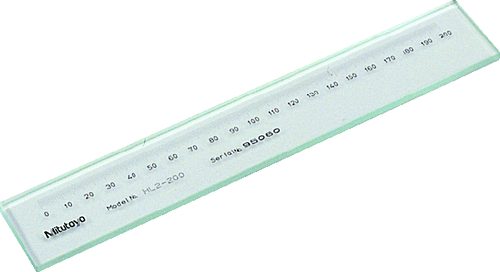 Working Glass Scale + Inspection Cert. 0-200mm, 0,5mm 182-522-10