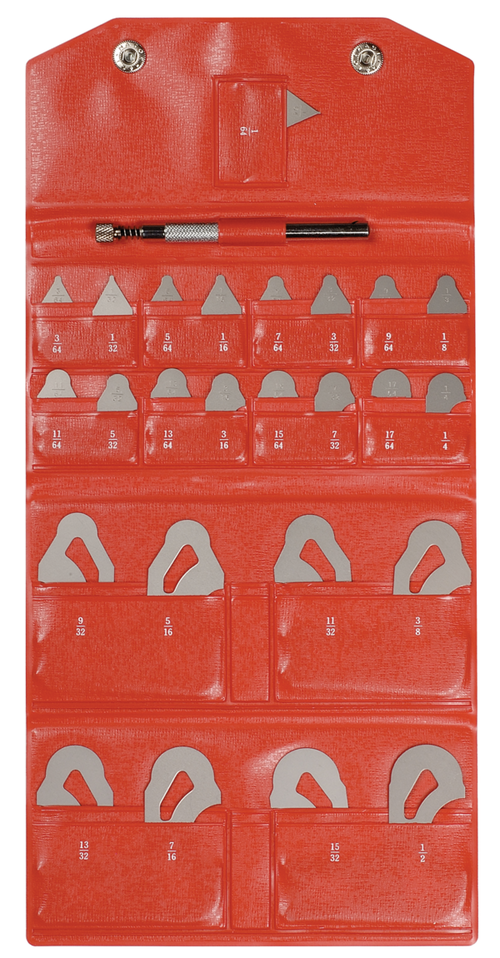 Radius Gauge 1/64–17/64” by 64ths, 17 leaves 186-903