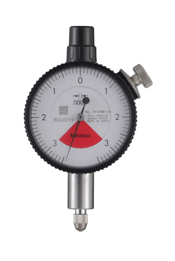 Dial Gauge, Flat Back, ANSI/AGD Type One Revolution, Jewelled Bearing, Shock- & Dustproof, 0,006", 0,0001" 1910AB-72
