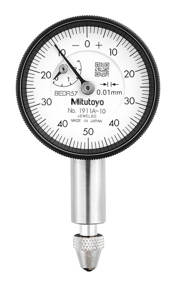 Dial Gauge, Flat Back, ISO Type Jewelled Bearing, 2,5mm, 0,01mm 1911AB-10