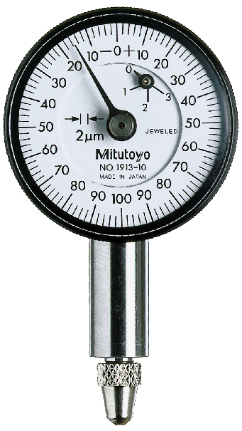 Dial Gauge, Flat Back, ISO Type Jewelled Bearing, 0,5mm, 0,002mm 1913AB-10