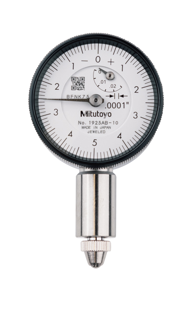 Dial Gauge, Flat Back, ANSI/AGD Type Jewelled Bearing, 0,025", 0,0001" 1925AB-10