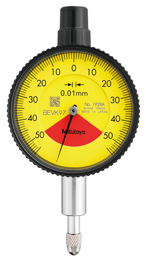 Dial Gauge, Lug Back, ISO Type One Revolution, Shock- & Dustproof, 1mm, 0,01mm 1929F-60
