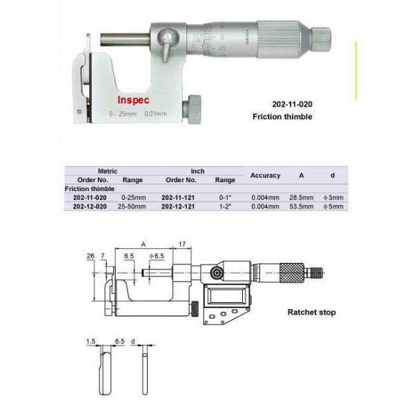 Inspec Uni Mike 25-50mm x .01mm 202-12-020