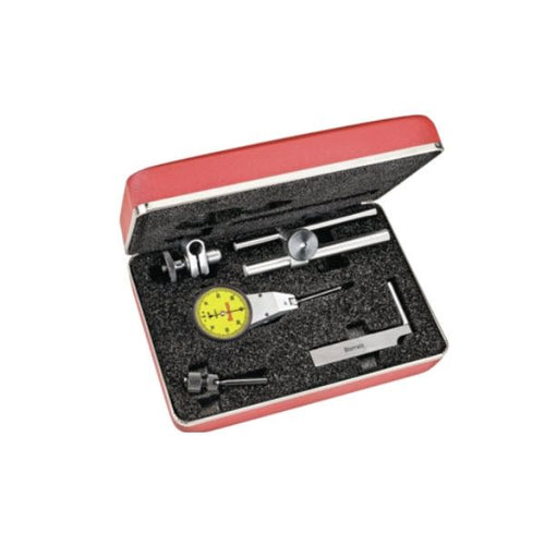 Starrett 811-MCZ Dial Test Indicator with Swivel Head Dial Test Indicator with Swivel Head, 0.8mm Range, 0-40-0 Dial Face, 0.01mm Graduations, with Attachments, Case