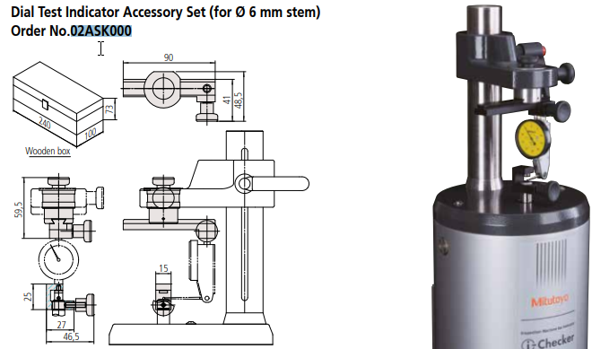 Test Indicator Accessory Set, I-Checker For Ø6mm Stem 02ASK000