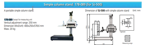 Granite stand 400x250x578mm for Surftest SJ-500 178-089