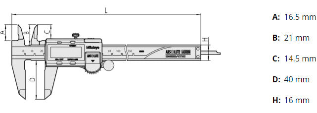 Mitutoyo Digital ABS AOS Caliper 0-4" 500-195-30
