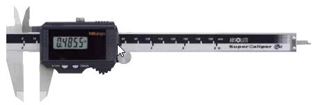 Mitutoyo Digital Solar Caliper, 0-150mm x .01mm No Output, Square Depth Rod & Thumb Roller 500-774