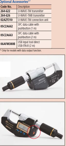 Mitutoyo Digital Micrometer QuantuMike IP65 Inch/Metric, 25-50mm/1-2" No Output 293-186-30