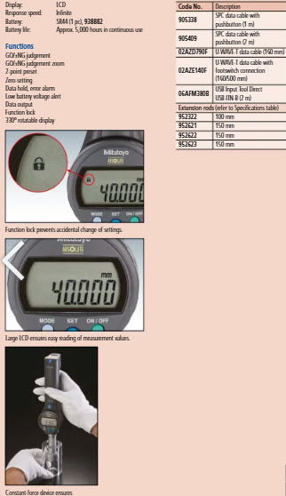 Mitutoyo Digital ABS Borematic (Internal) Inch/Metric, 88.9-101.6mm/3.5-4" 568-473