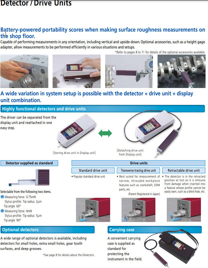Mitutoyo 178-565-11E Surftest SJ-210 Surface Roughness Tester [inch/mm] “R2µm; .75mN” Range 16mm Traverse Type