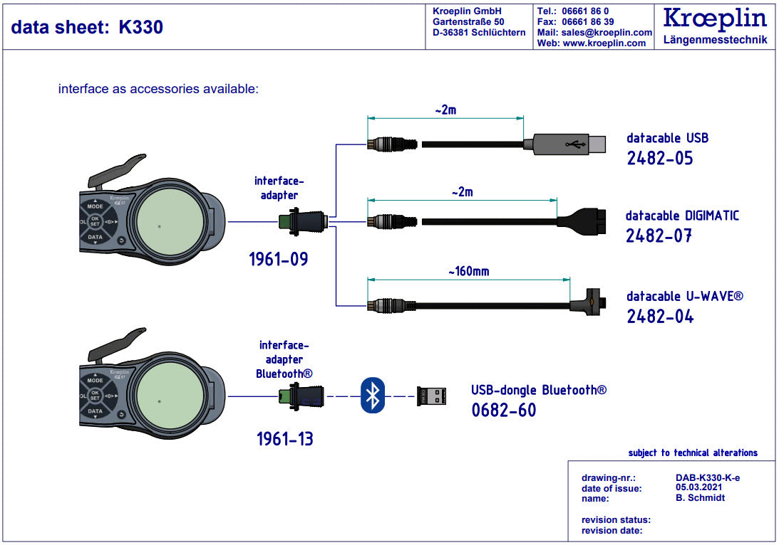 Kroeplin Digital External Caliper Gauge 0-30mm, 0.001mm K330 ( Mitutoyo Equivalent 209-951)