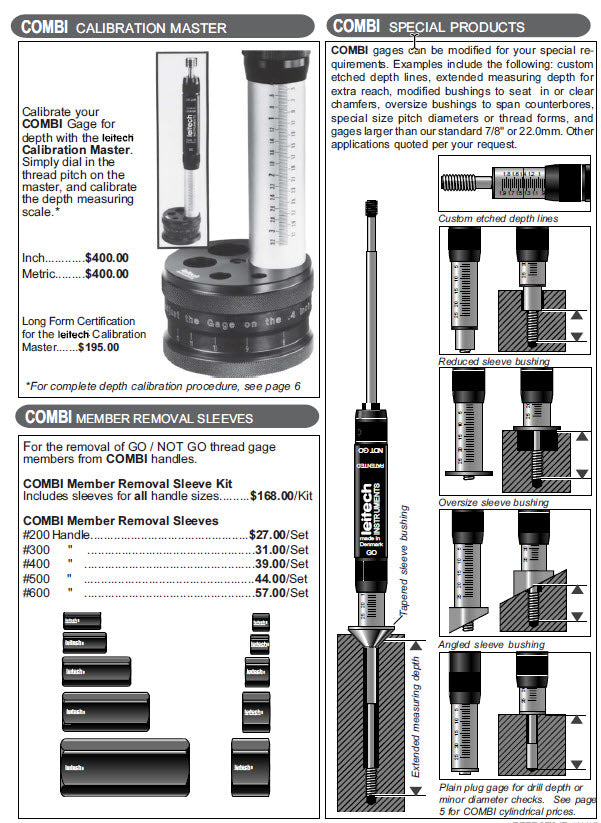 Leitech 203956 Leitech Go-No Go Plug gauge class 2B  Size : 5-40 UNC Depth : 0.47" Hi Resolution