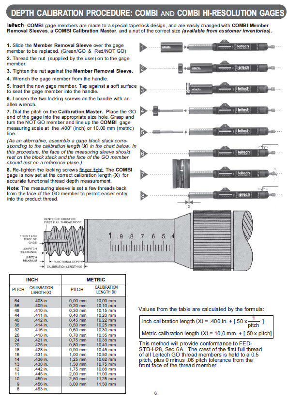 Leitech 203956 Leitech Go-No Go Plug gauge class 2B  Size : 5-40 UNC Depth : 0.47" Hi Resolution