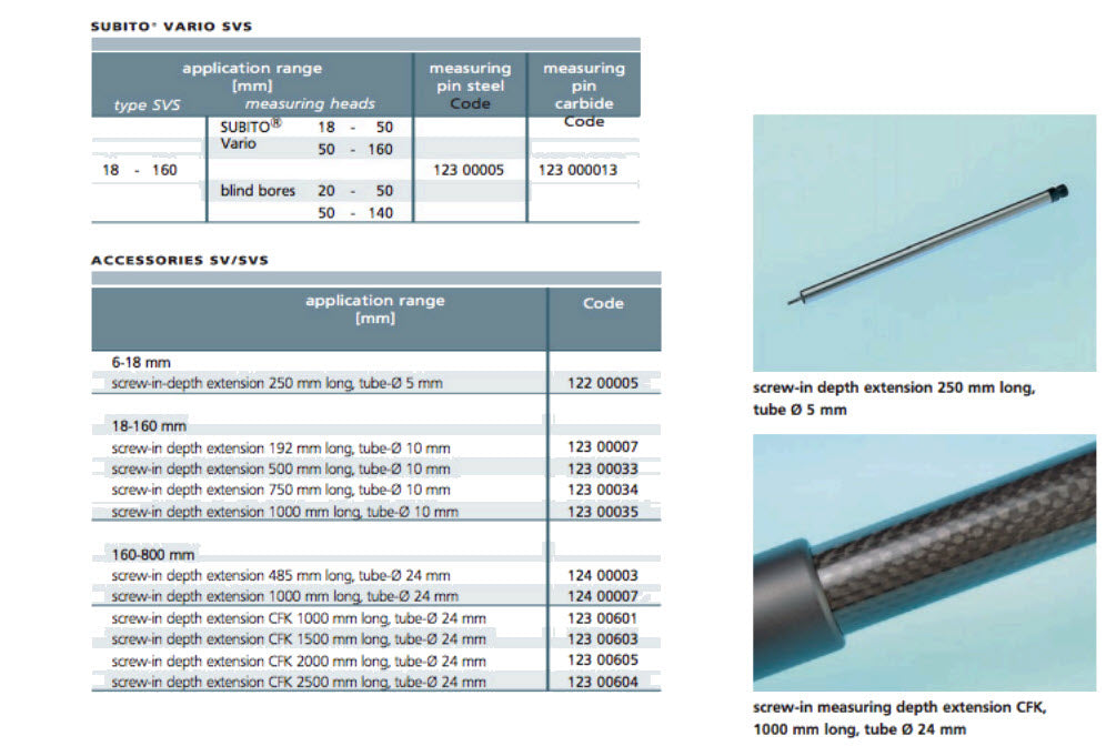 Schwenk 12200001 Vario SV Precision bore gauge range 6-10mm with carbide pins, Without Indicator