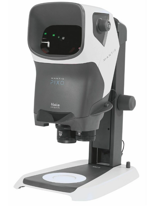 Mantis® stereo viewing system with table stand and transillumination, Code MPH001-004212 Type: PIXO MPH001, MTB212 Stabilla Illuminated Base, MTO004 4x lens,