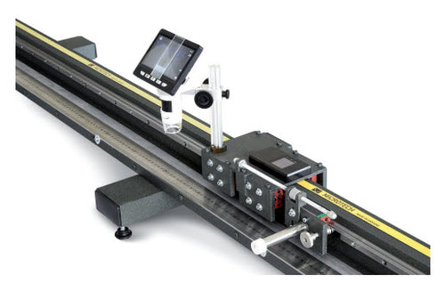 Computerized ruler & tape calibrator Wireless with LED microscope 0-1000mm x .01mm Stand equipped with computerized micron measuring system with Wireless & USB data output and hi-res 12 inch LED microscope.