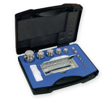 Kern 334-084-600, Kern F2 Sets 1g-5Kg in a plastic case Cylindrical shape, polished stainless steel Dust-brush, tweezers and gloves to handle the weights. DKD Certificate of Calibration Included