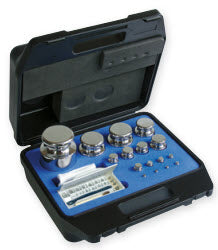 Kern 324-084-600 F1 Sets 1g-5Kg are in a plastic case Cylindrical shape, polished stainless steel Dust-brush,tweezers and gloves to handle the weights DKD calibration certificate included