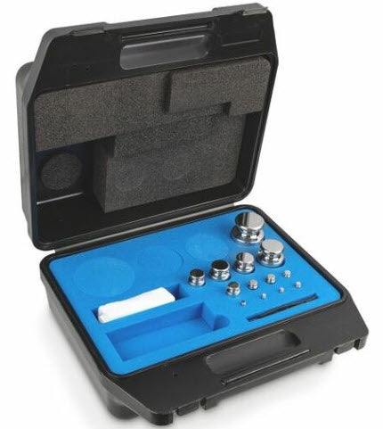 Kern 314-064 E2 Weight Sets 1g-1Kg in a lined plastic case Cylindrical shape, polished stainless steel Dust-brush, tweezers and gloves to handle the weights included