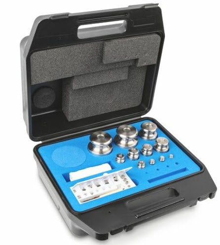 Kern 333-074-600, Kern F2 Sets 1mg-2Kg in a plastic case Cylindrical shape, polished stainless steel Milligram weights in a removable plastic box Dust-brush, tweezers and gloves to handle the weights DKD Certificate of Calibration Included