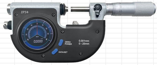 Inspec 270-81 Digital Dial Snap Micrometer 0-25mm  Resolution .0002mm