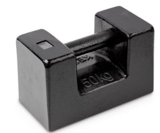 KERN® Test weight 346-89, OIML Class M1, Nominal value 50 kg, Block, Cast iron lacquered