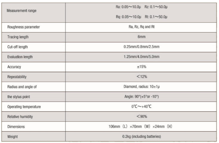 SURFACE ROUGHNESS TESTER DR130