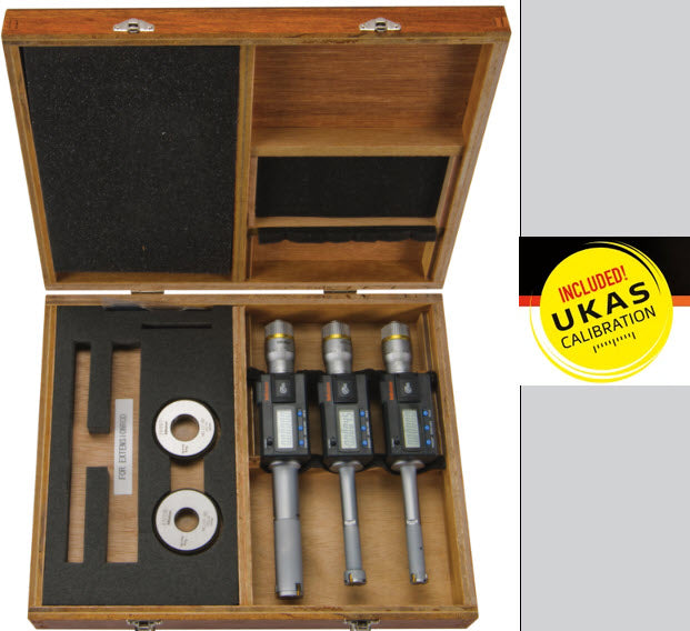 Mitutoyo Digital 3-Point Internal Micrometer Set 0,5-1", Complete Unit, IP65, 468-987 with free UKAS Certificate