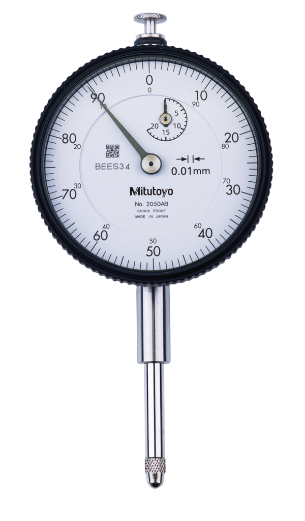 Mitutoyo 2050S Dial Indicator, 8mm Stem Dia., Lug Back, Reading 0-100 , Dial Diameter 57mm , Range 0-20mm , Graduation 0.01mm , Accuracy +/-0.02mm