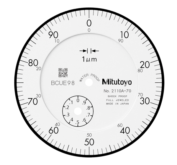 Dial Gauge, Lug Back, ISO Type Jewelled Bearing, Shockproof, 1mm, 0,001mm 2110A-10