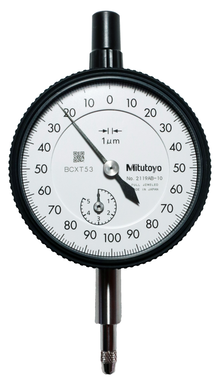 Dial Gauge, Flat Back, ISO Type Jewelled Bearing, 5mm, 0,001mm 2119AB-10