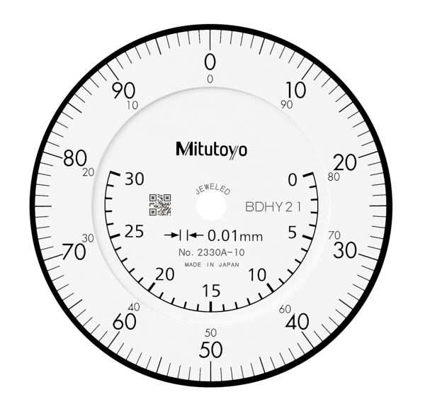 Dial Gauge, Lug Back, ISO Type Jewelled Bearing, 30mm, 0,01mm 2330A-10