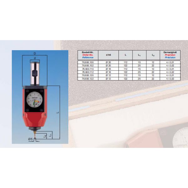 Diebold 3D Edge Finder 76.600.110 .01mm x 16mm stem