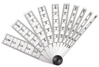 The Starrett 269A Taper Gauge features .001" graduation, .100-500" range, is 2-1/2" in Length with 8 leaves.