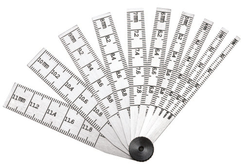 The Starrett 269A Taper Gauge features .001" graduation, .100-500" range, is 2-1/2" in Length with 8 leaves.