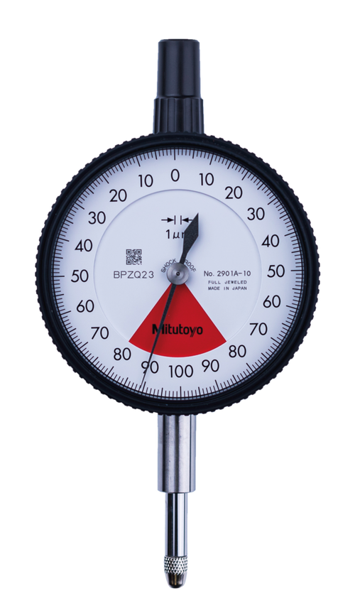 Dial Gauge, Flat Back, ISO Type One Revolution, Jewelled Bearing, Shockproof, 0,16mm, 0,001mm 2901AB-10