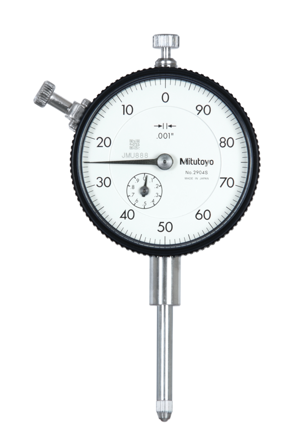 Dial Gauge, Flat Back, ANSI/AGD Type Reverse Dial Face, 1", 0,001" 2904AB