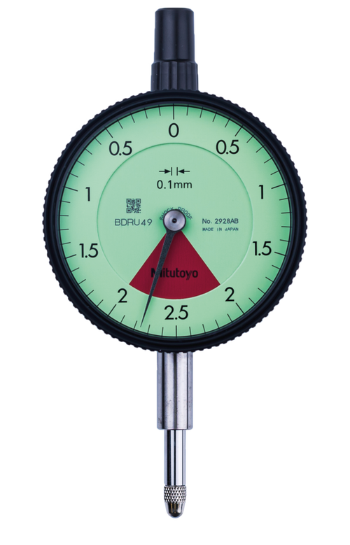 Dial Gauge, Lug Back, ISO Type One Revolution, Shockproof, 4mm, 0,01mm 2928A