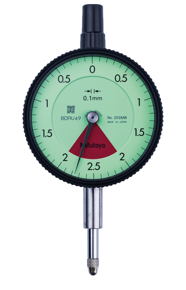 Dial Gauge, Lug Back, ISO Type One Revolution, Shockproof, 4mm, 0,01mm 2928A