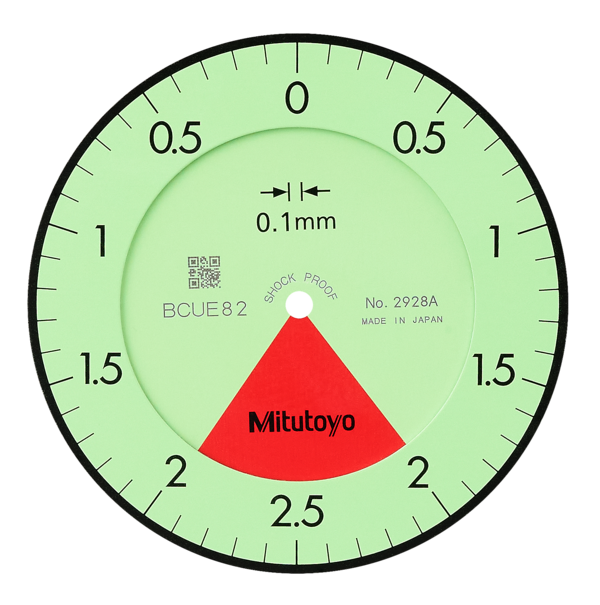 Dial Gauge, Lug Back, ISO Type One Revolution, Shockproof, 4mm, 0,01mm 2928A
