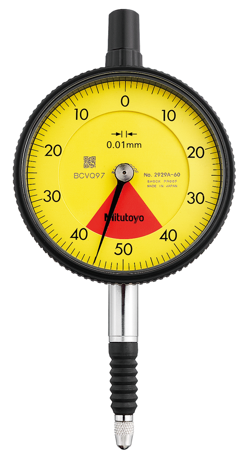 Dial Gauge, Lug Back, ISO Type One Revolution, Shock- & Dustproof, 0,8mm, 0,01mm 2929S-62